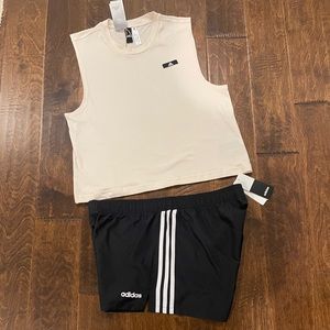 Functional Stylish Sexy Women’s Adidas Shorts & Top Outfit Bundle, Large NWT